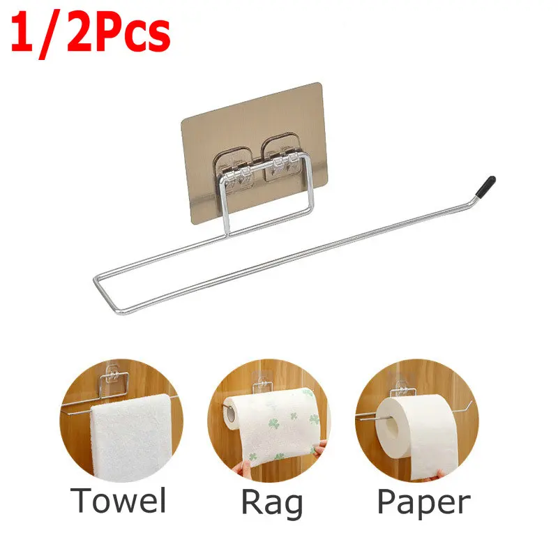 

1/2pcs Hanging Toilet Paper Holder Roll Paper Holder Bathroom Towel Rack Stand Kitchen Stand Paper Rack Home Storage Racks