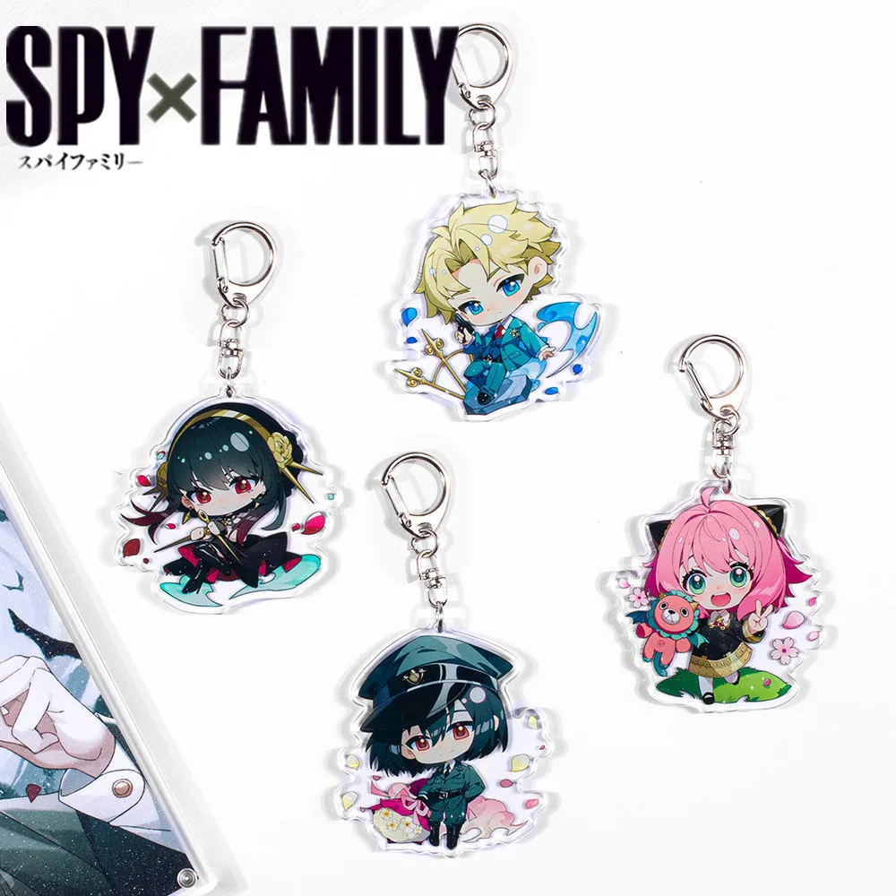 

Anime SPY×FAMILY Cosplay Anya Forger Yor Forger Loid Forger Key Chains Two-sided Keychain Acrylic Pendant Keyring