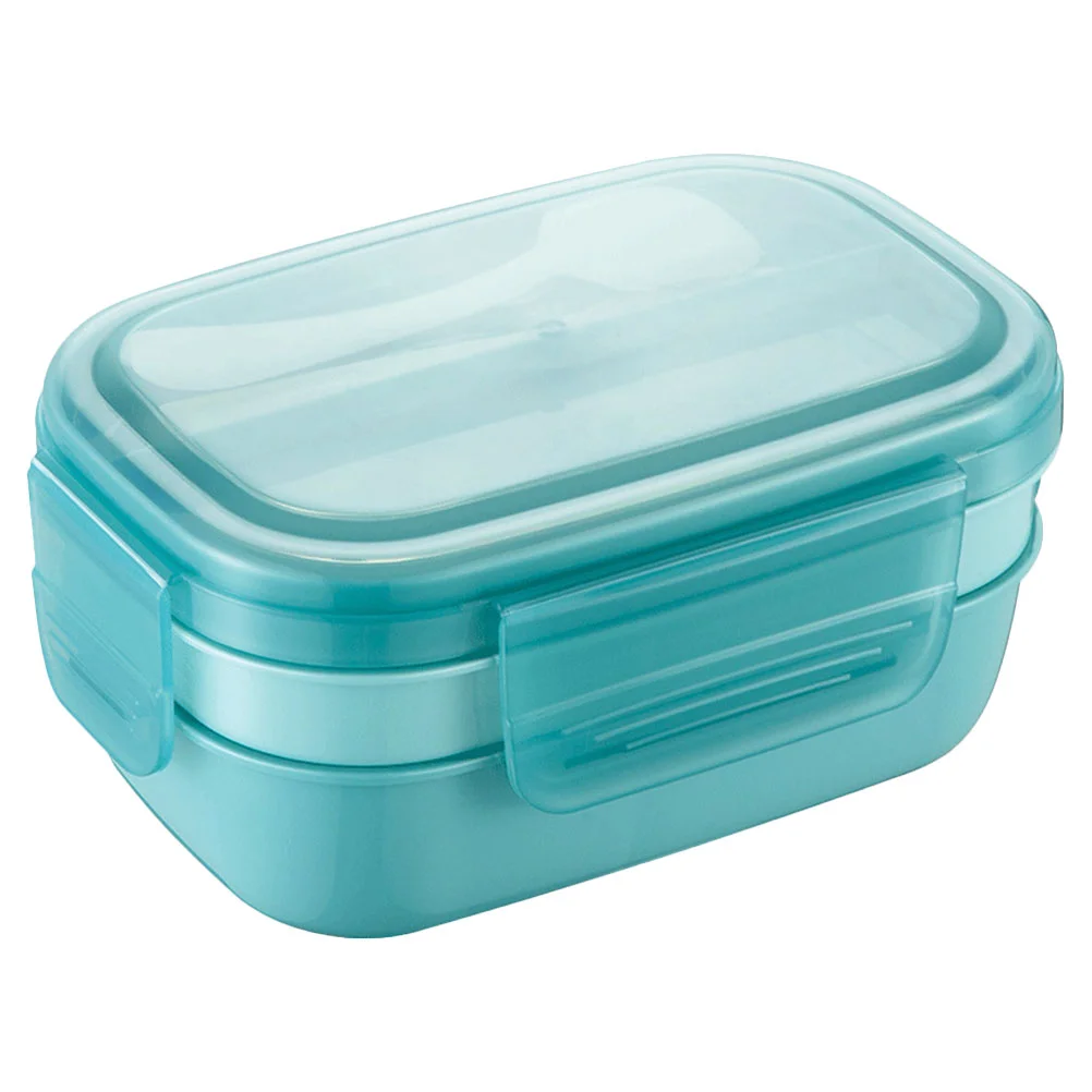 

Plastic Lunch Box Lunch Containers Double Layer Lunch Box with Tableware Soup Bowl for Children School Picnic
