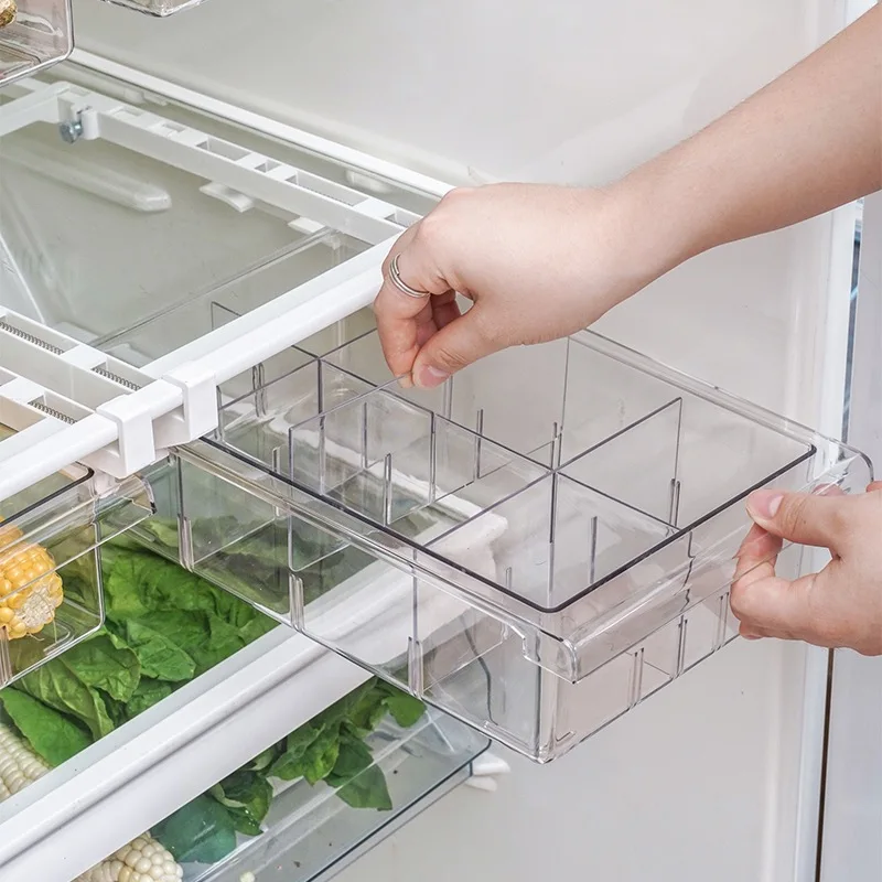 

Stackable Plastic Food Storage Bins Refrigerator Organizer With Handles Pantry Cabinets Clear Plastic Kitchen Food Storage Rack
