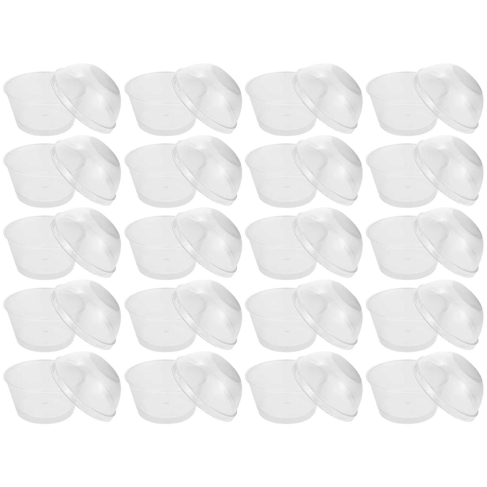 

25 Sets Dessert Cup Plastic Container Lid Salad Lids Portable Cake Clear Ps Fruit Cups Lidded