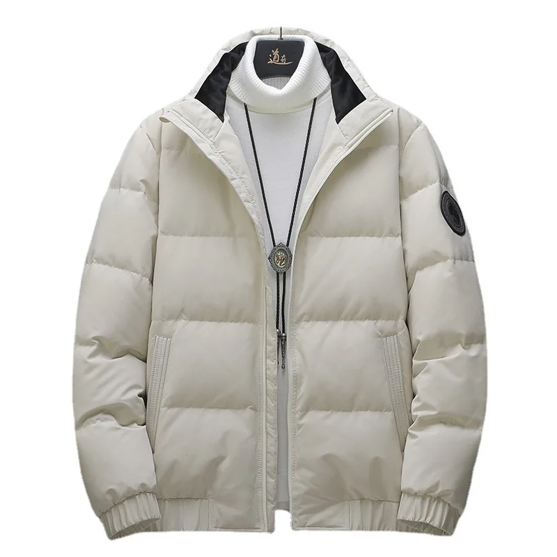 Winter light down jacket men's white duck down short warm coat men's