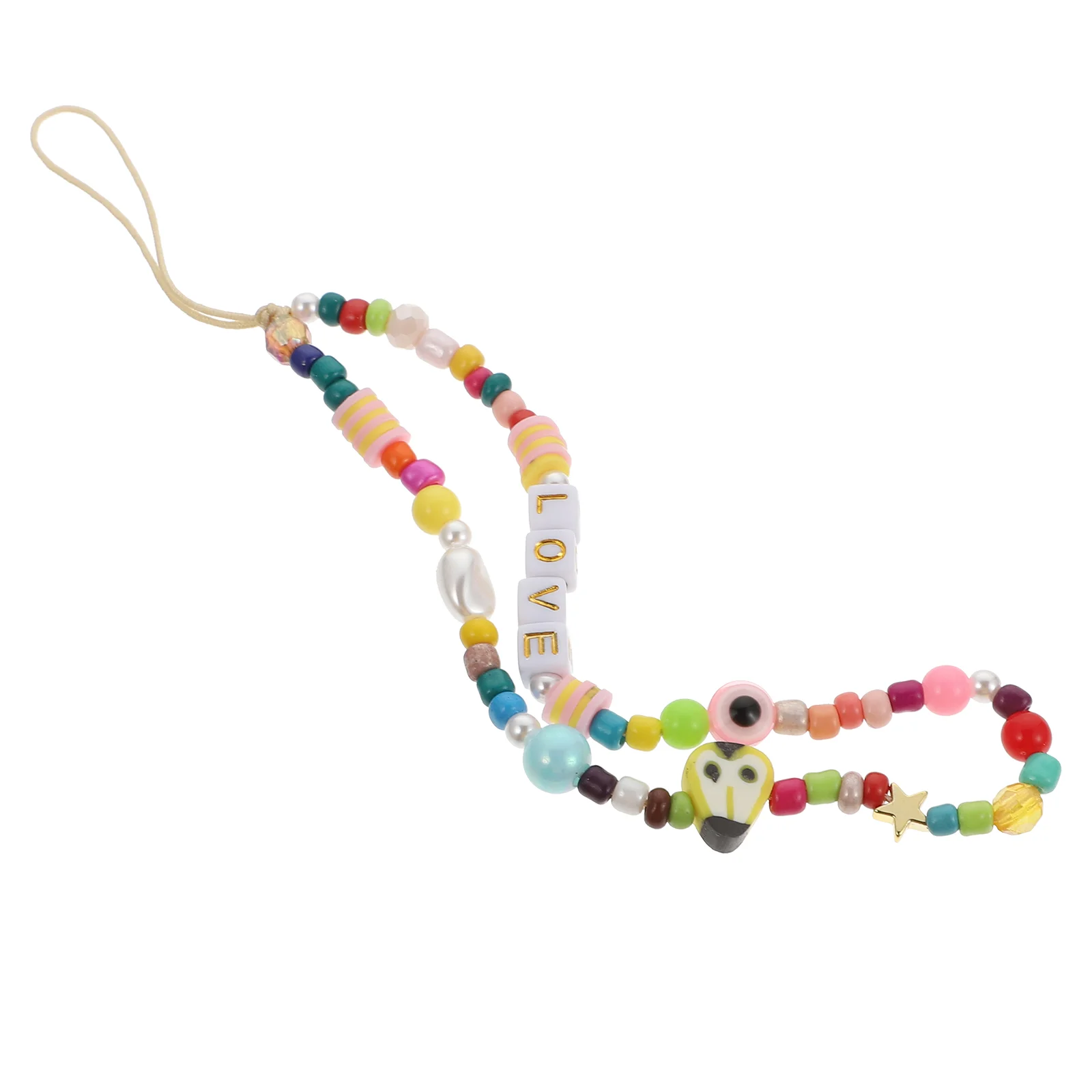 

1Pc Square Letters Phone Lanyard Creative Chain Decorative Rope for Phone