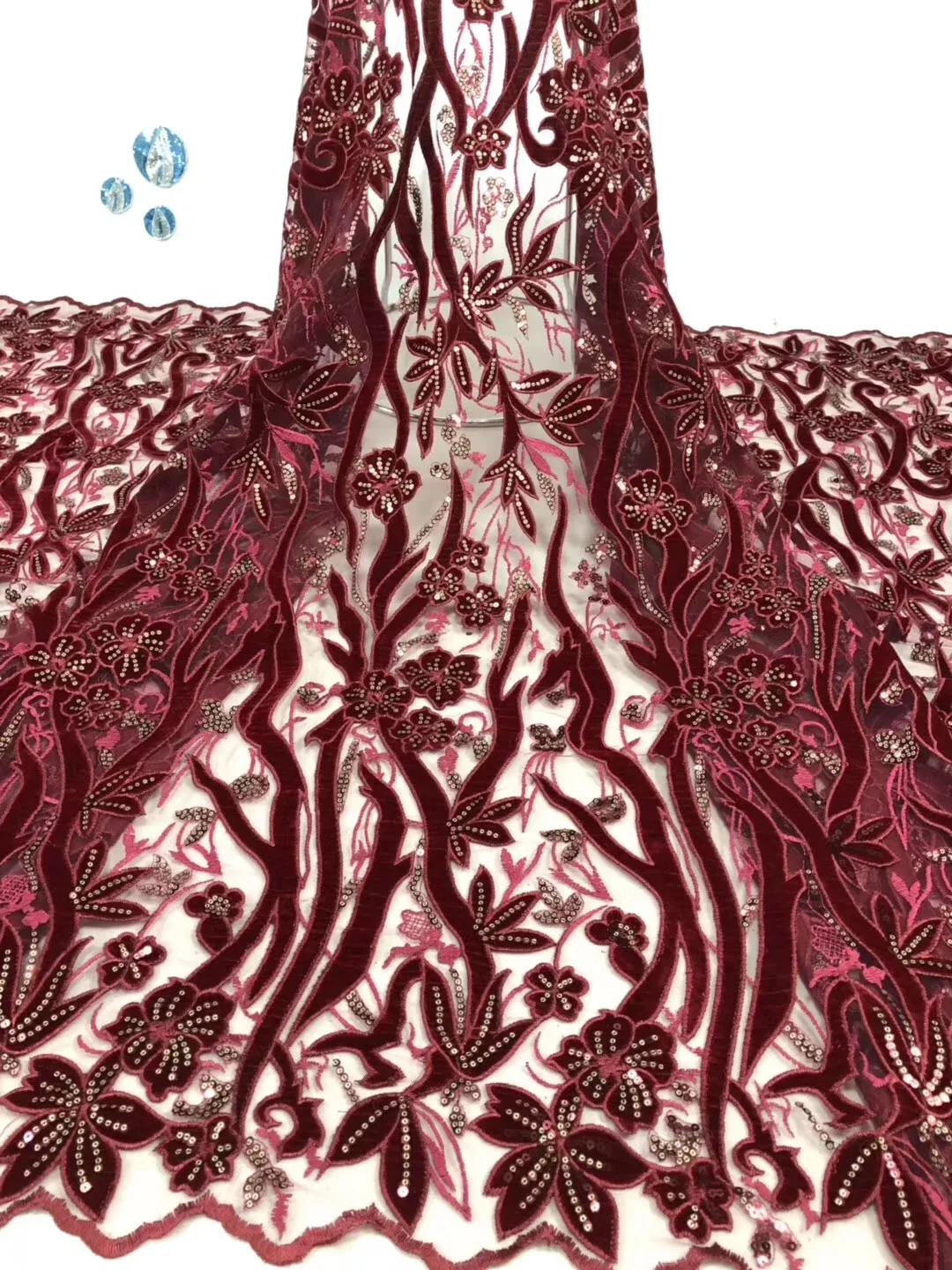 

Nieuwste Afrikaanse Kant Stof Met Pailletten Teal Green Geborduurde Sequenties Kant Hoge Kwaliteit Nigeriaanse Kant Jurk