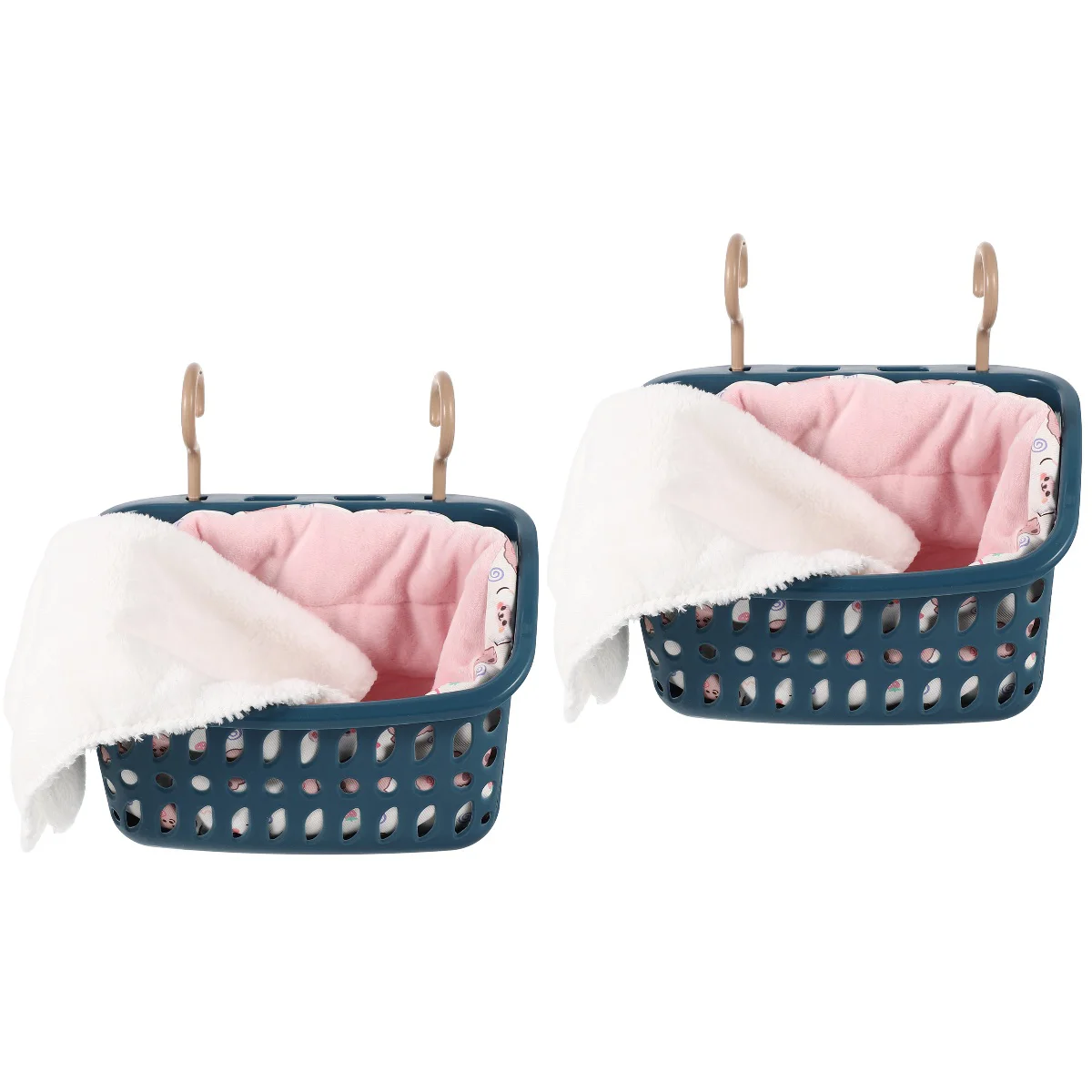 

2 Sets of Small Hanging Chinchilla Hanging Basket with Blanket Hamster