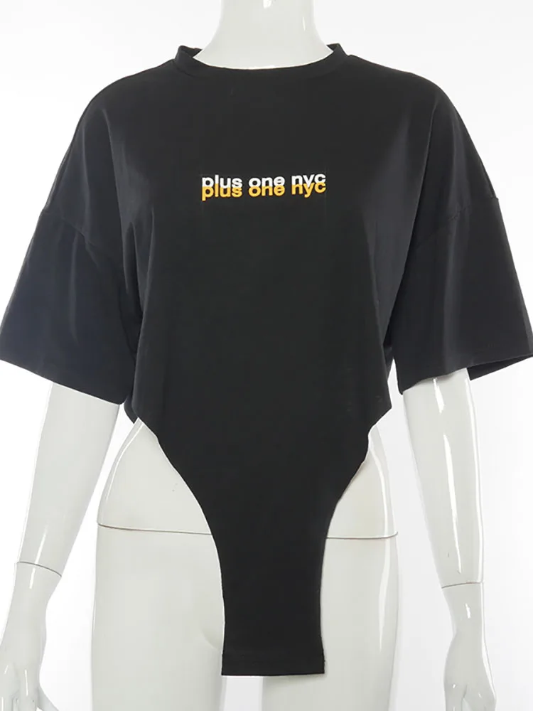 Simenual повседневные футболки с буквенным принтом в городском стиле свободные