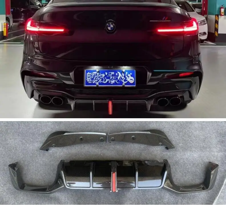

Rear Bumper Diffuser For BMW G01 X3 G02 X4 F97 X3M F98 X4M 2018 2019 2020 2021 Trunk Door Lip Spoiler Forge Carbon Fiber
