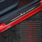 Защитная Наклейка на дверные пороги из углеродного волокна 4X для Audi Sline Quattro A1 A3 A4 A5 A6 A7 A8 TT Q3 Q5 Q7 B5 B6 B7 B8 B9 8P C6 C5 C7 4F