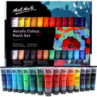 mont marte acrylic paint set 24 colors 36ml 1 02 fl oz perfect for canvas wood fabric leather cardboard paper mdf and crafts