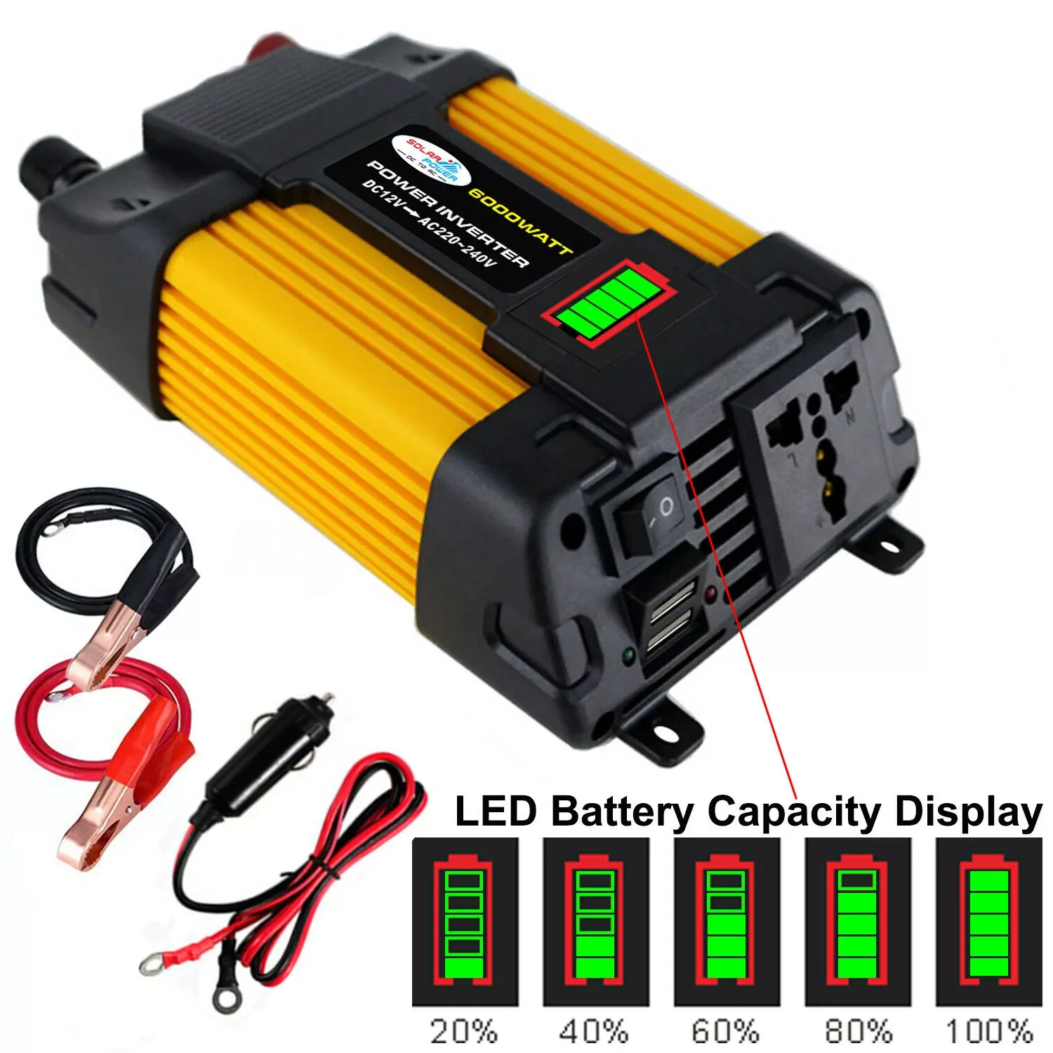 

Car Inverter 500W Power Inverter DC12V To AC110V/220V Vehicle Power Onduleur Max Power Inverter Voltage Convertor Transformer