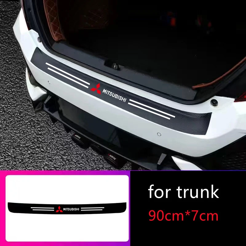 Наклейки на пороги дверей из карбонового волокна (4 шт.) с кожаным винилом для Mitsubishi Asx Lancer Pajero Outlander L200 Delica Eclipse on.