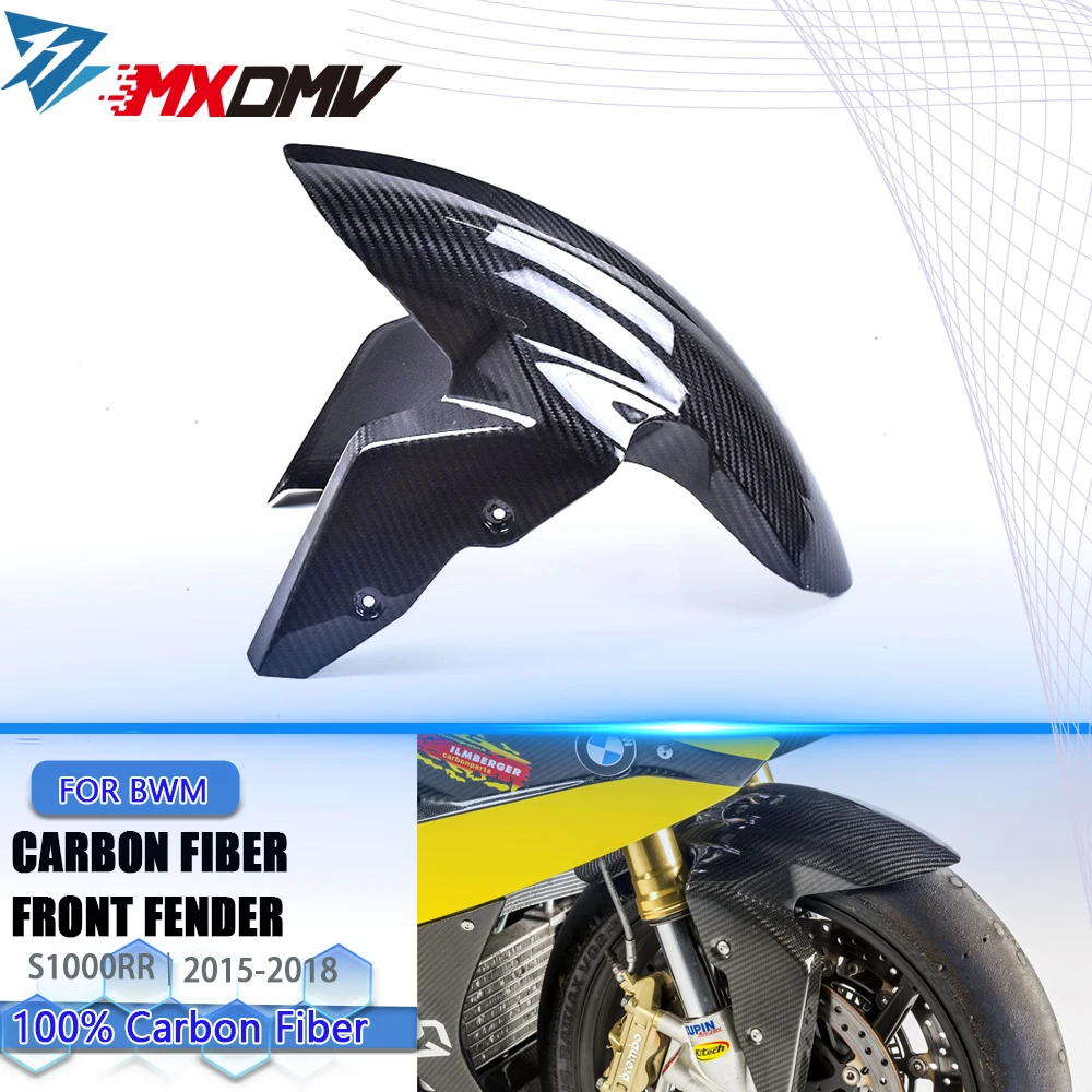 

100% 3k 3*3 Dry Full Carbon Fiber Motorcycle Front Mudguard For BMW S1000RR 2015-2018 S1000R 2014-2021 S1000R HP4