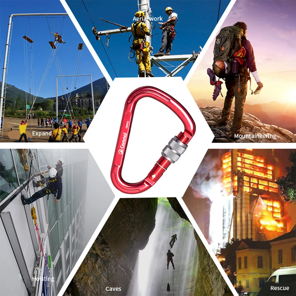 

Carabiner Simple Operation Wide Application Stronger Impact Resistance Caribeener Clips Good Dimensional Stability Silver