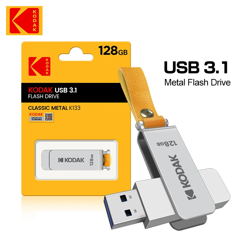 

100% Original KODAK Pen Drive USB 3.1 Rotating USB3.0 stick pendrive 256GB 128GB 64GB K133 Metal USB Flash Drive Memory stick