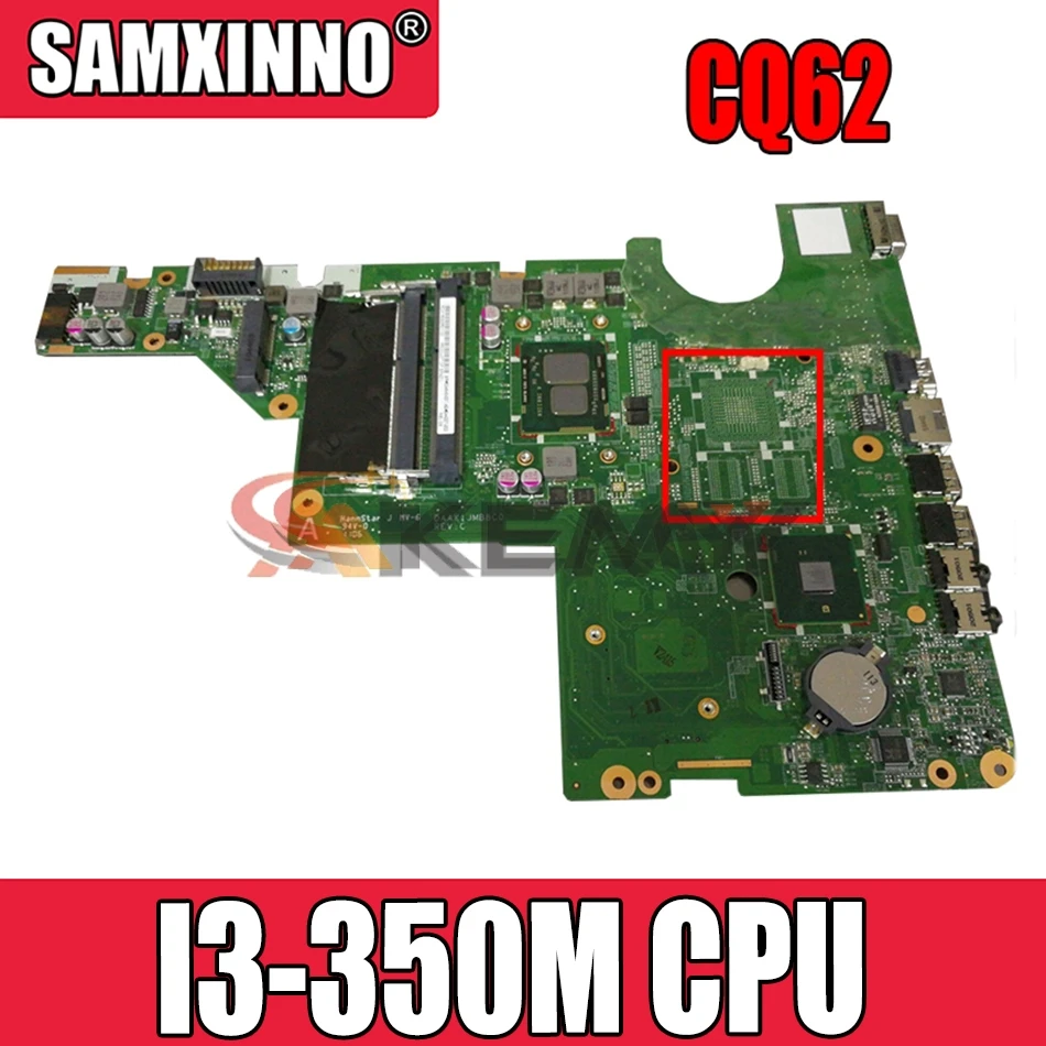 

AKemyFor HP Compaq G62 CQ62 Laptop motherboard 634648-001 DAAX1JMB8C0 I3-350M CPU DDR3 full tested