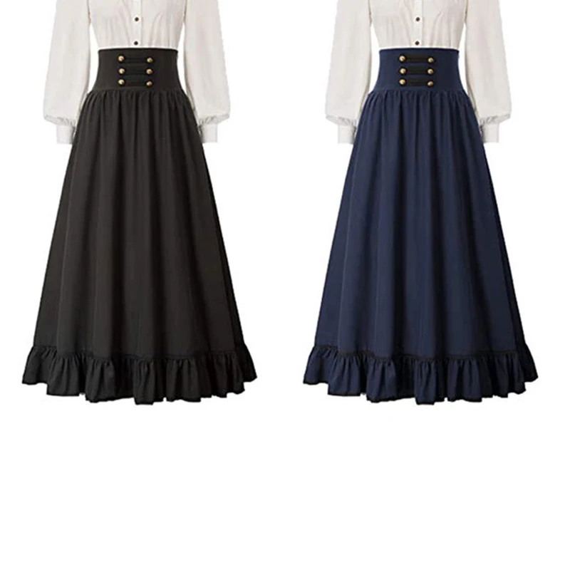 Женская макси-юбка с высокой талией и длинной трапециевидной формы