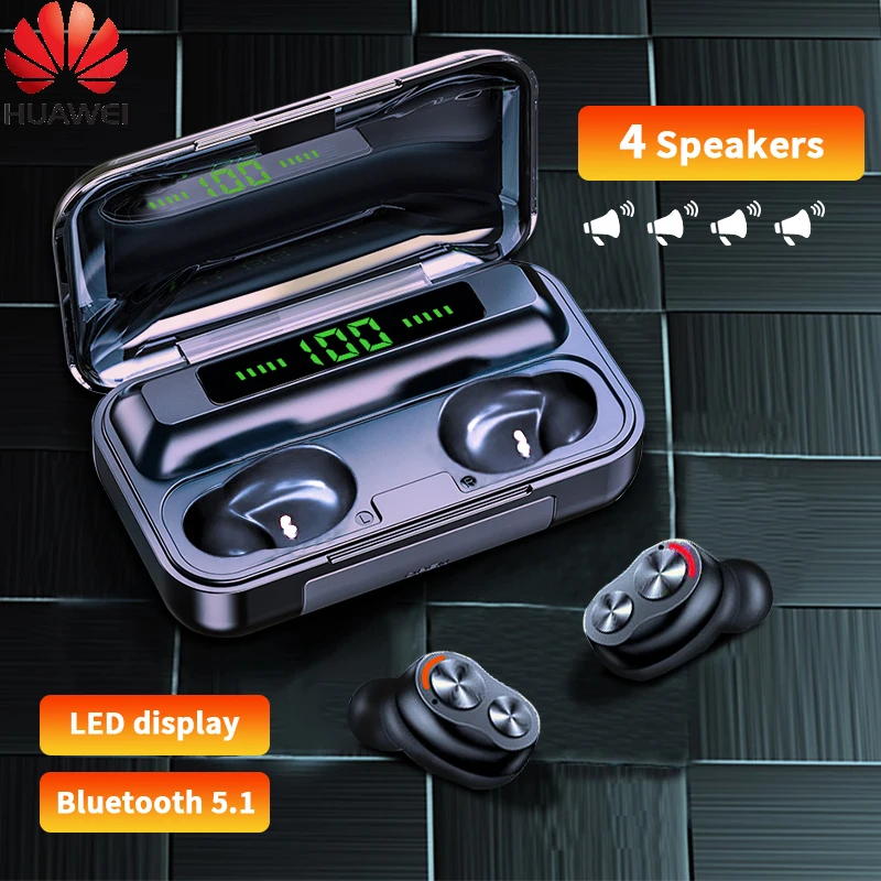 

Беспроводные наушники Huawei TWS Bluetooth V5.1 IPX7, водонепроницаемые беспроводные наушники TWS, гарнитура со светодиодным дисплеем и микрофоном