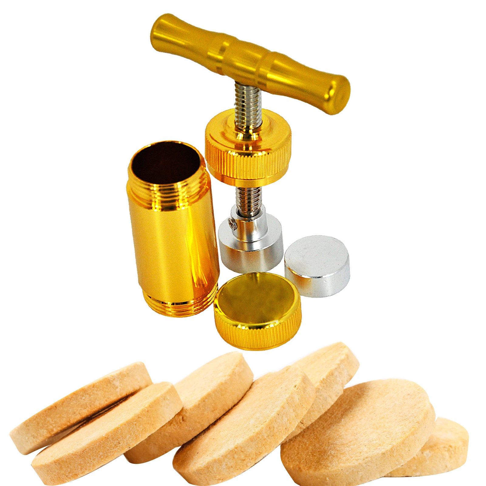 

Zinc Alloy Pollen Presser Compressor Press Cigarettes Smoke Presser Grinder Crusher Pollen Presser Compressor Press Herb