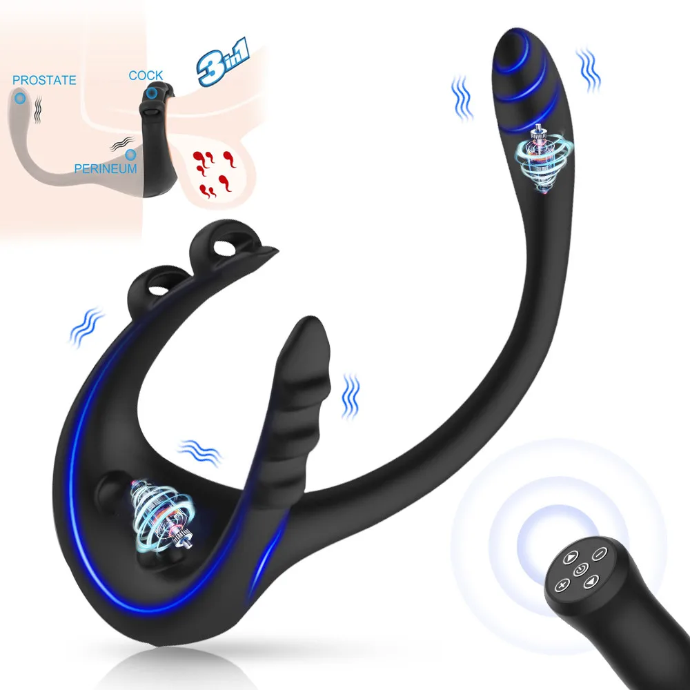 Вибратор для простаты Анальная пробка массажа яиц пенис кольцо пениса с