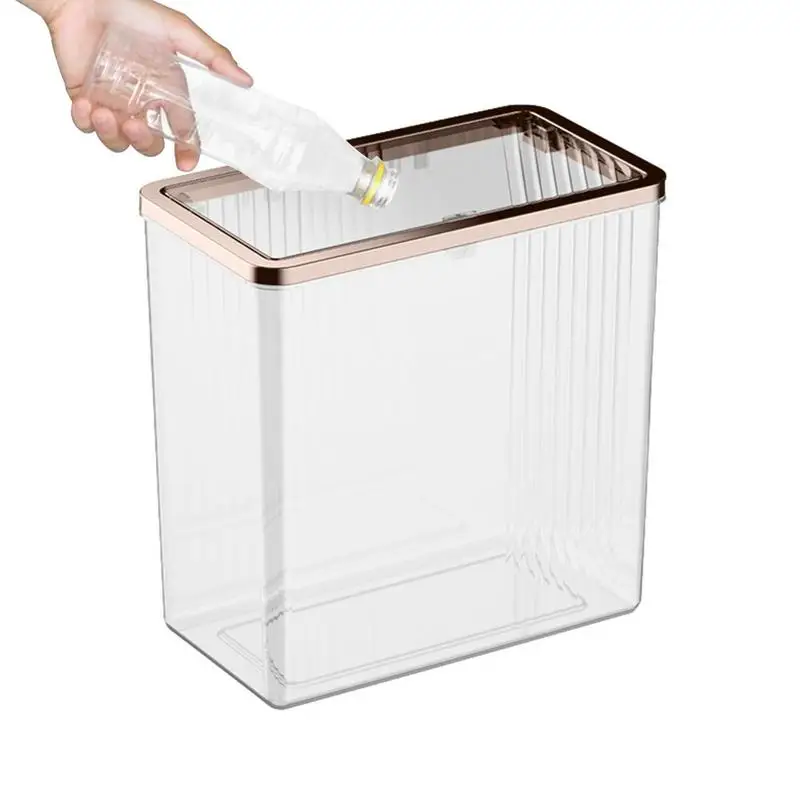 

Slim Trash Can Small Rectangular Trash Bin With Lid Bathroom Trash Can Waste Baskets For Craft Room Household Bathroom Bedroom