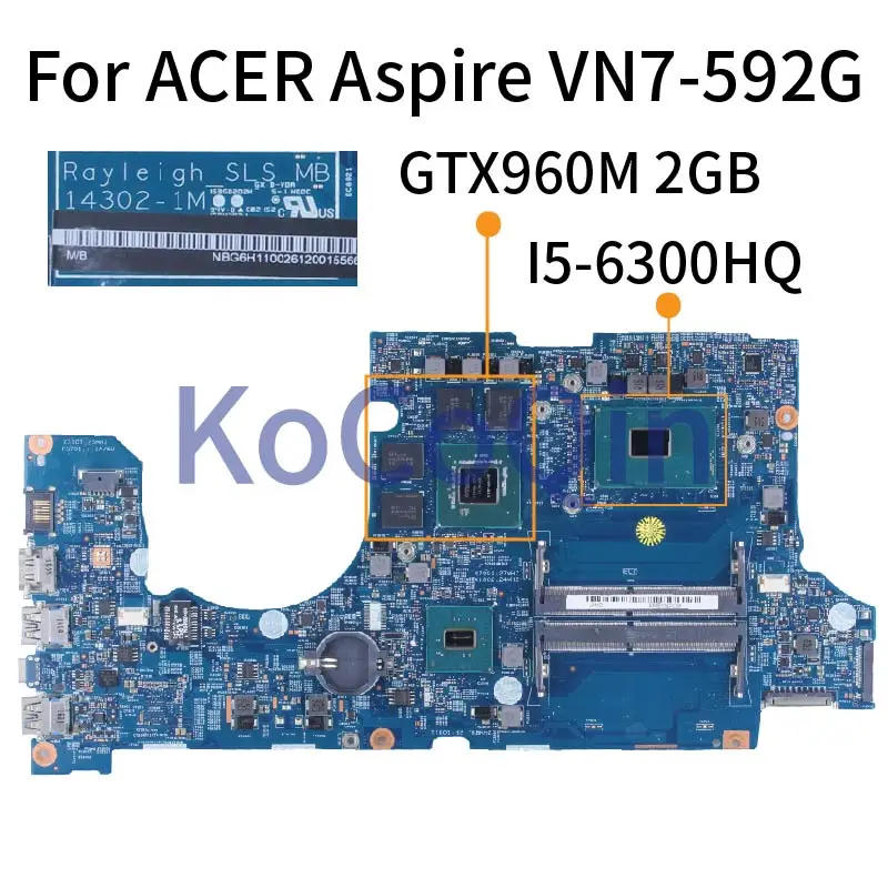 

Материнская плата для ноутбука ACER Aspire VN7-592 VN7-14302G материнская плата для ноутбука 448.06B09.001M NBG6H1100 GTX960M 2 Гб i5 i7 DDR4 592-1 м