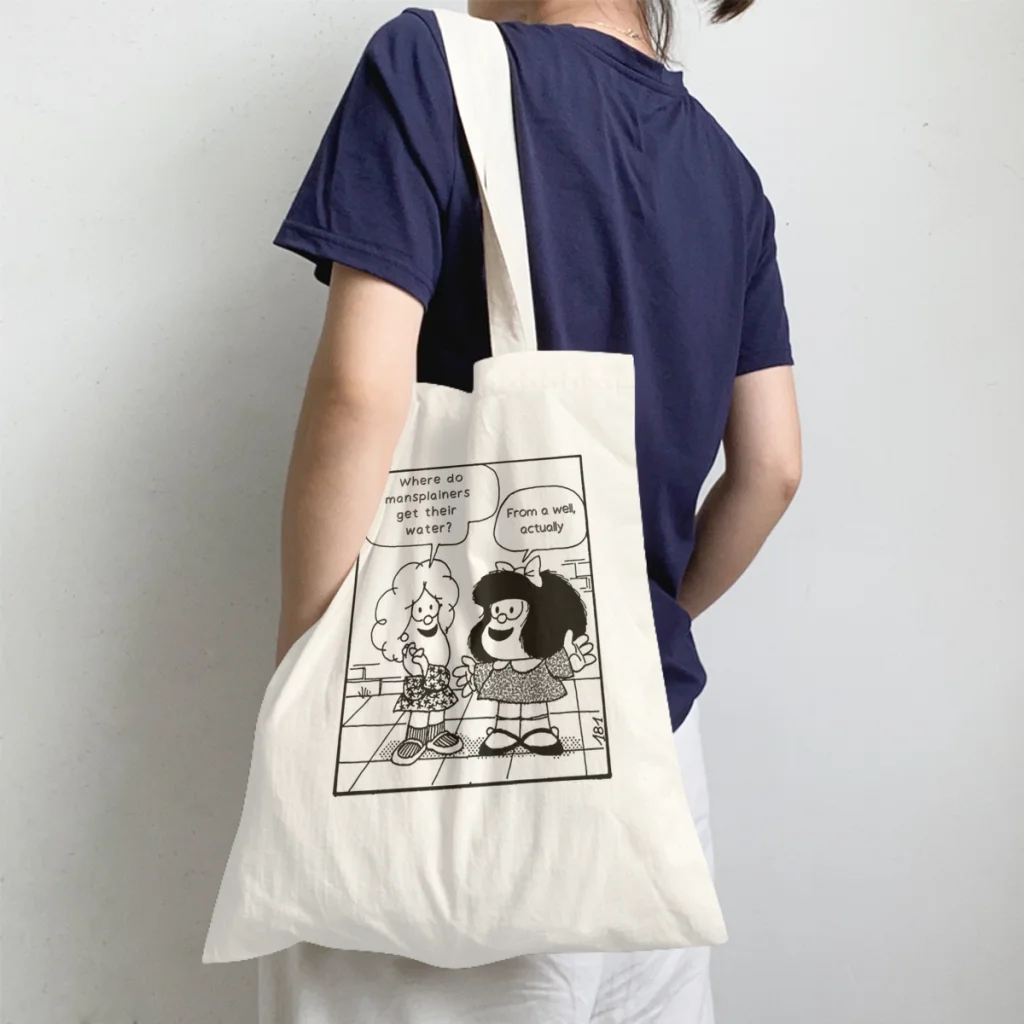 

MansplaningHandbag, Mafalda Quino, комиксы, манга, девочка, наплечная сумка, сумка для подростков, карман для путешествий, женская сумка-тоут