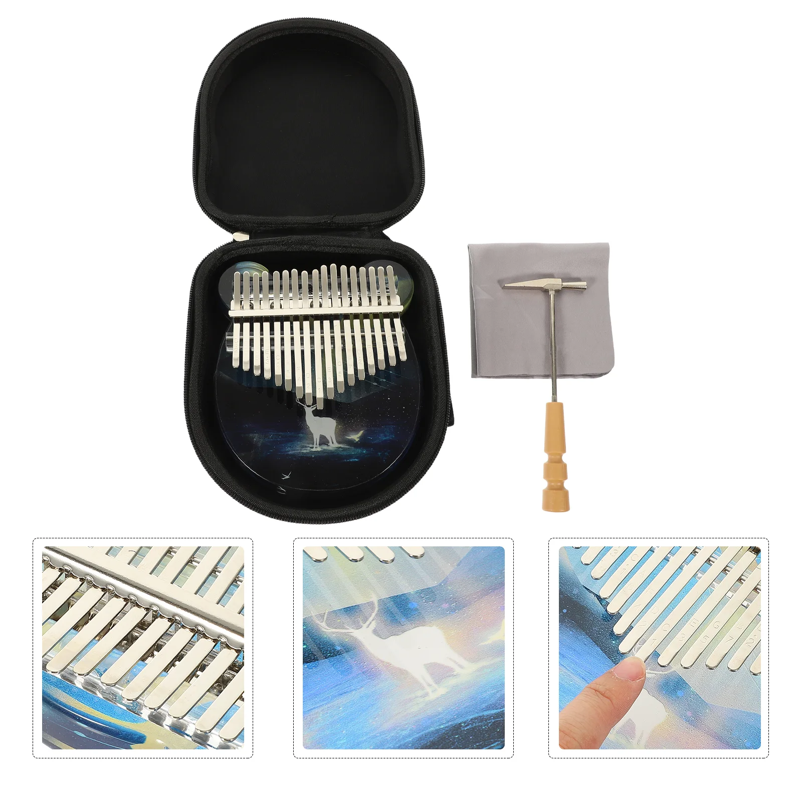 

Пианино с пальцами Kalimba Mbira 17, музыкальный инструмент, мини-клавиша, портативное пианино, пианино, санза, красное дерево, молоток для настройк...