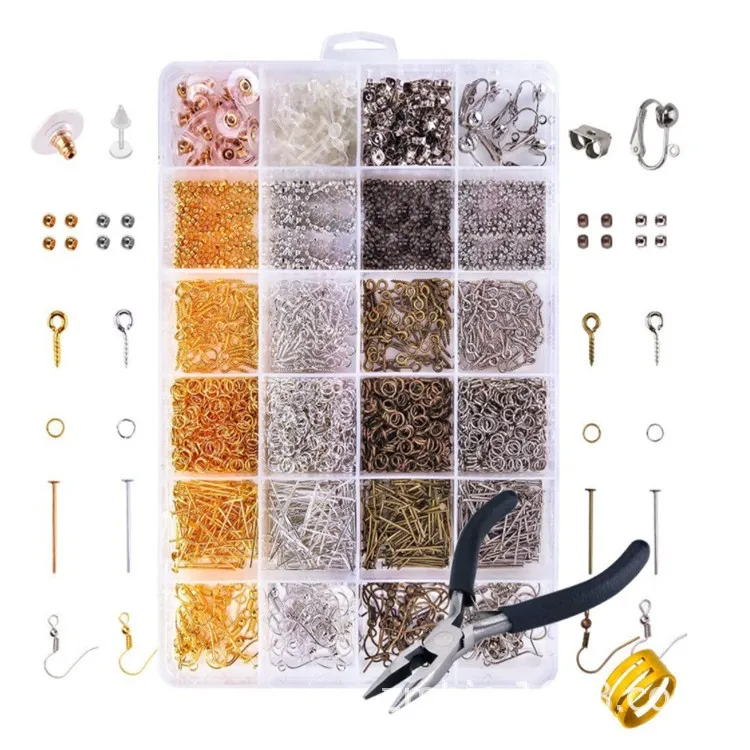 

Jewelry Necklace Repair Kit Jump Rings Clasps Eye Pins Earring Hooks for Jewelry Making Supplies Earring DIY Making Finding