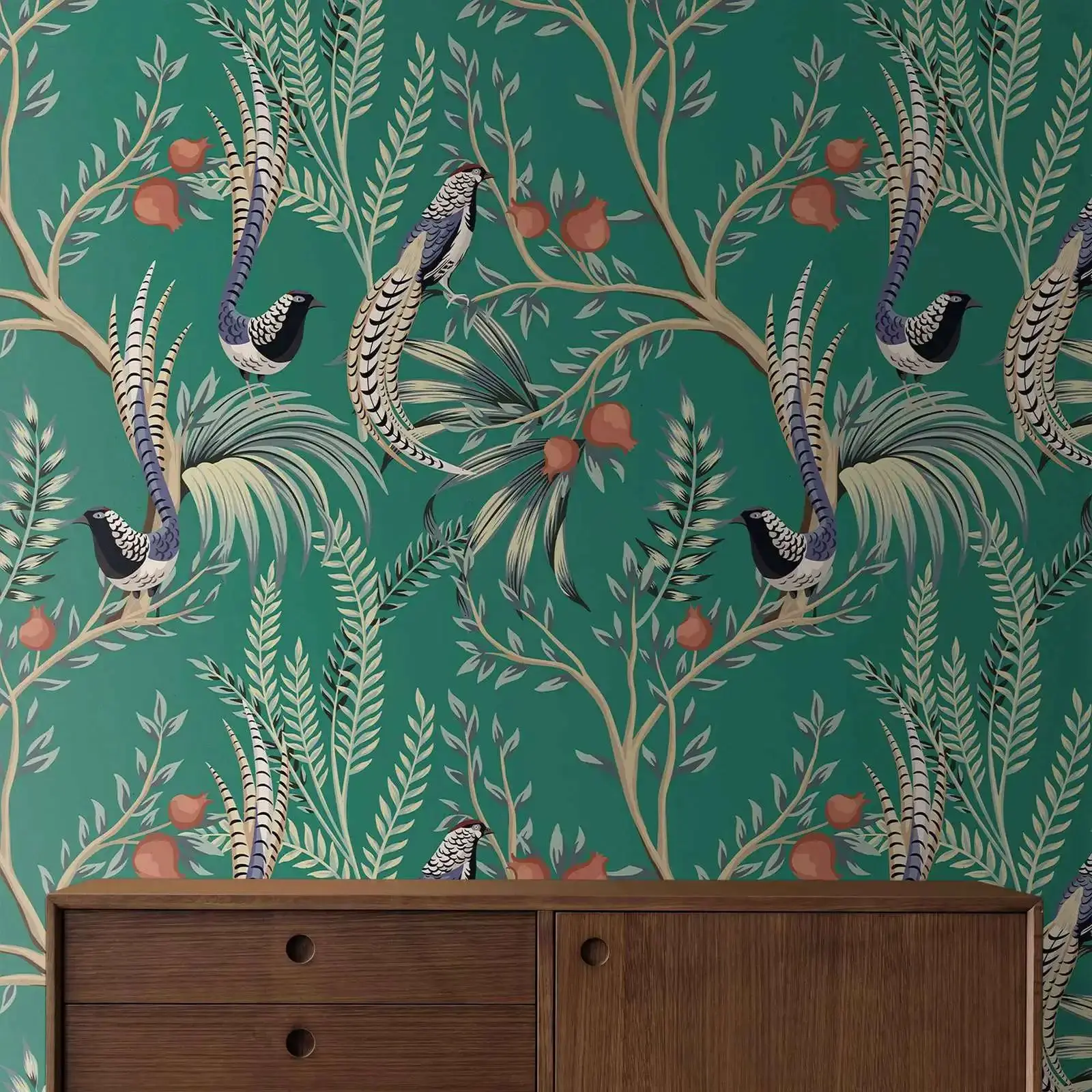 Экзотические цветочные обои с птицами винтажная садовая настенная бумага