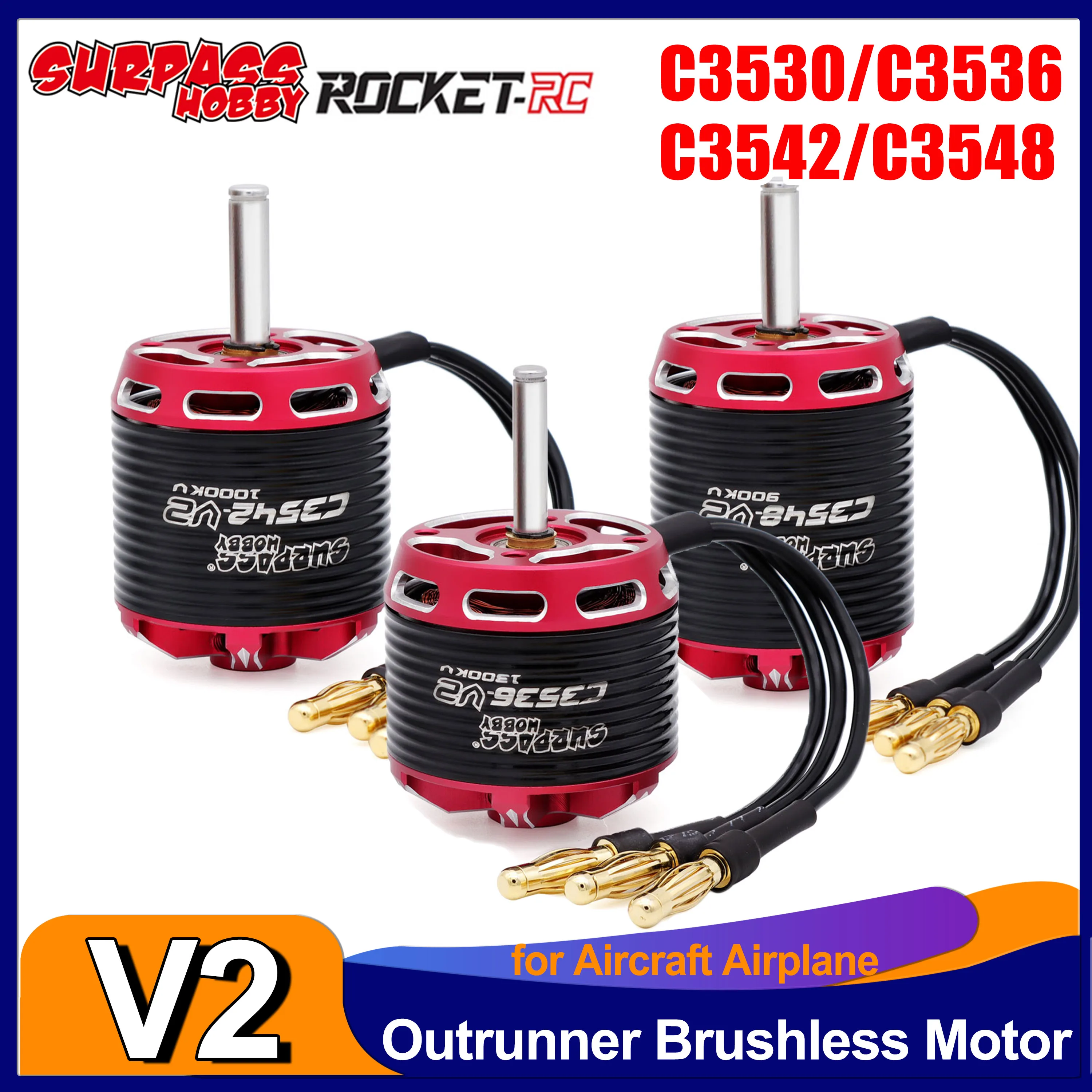 Бесщеточный двигатель Surpasshobby C3530 C3536 C3542 C3548 V2 для радиоуправляемого самолета с неподвижными крыльями, детали и аксессуары для радиоуправляемой модели Бесщеточный двигатель Surpasshobby C3530 C3536 C3542 C3548 V2 для радиоуправляемого самолета с неподвижными крыльями, детали и аксессуары для радиоуправляемой модели