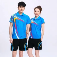 new men badminton sport shirts table tennis suit quick dry breathable jersey team clothes game running short sleeve shorts