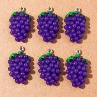 10pcs 16x30mm 3d cute resin fruit grape charms for jewelry making women fashion drop earrings pendants necklaces diy crafts gift
