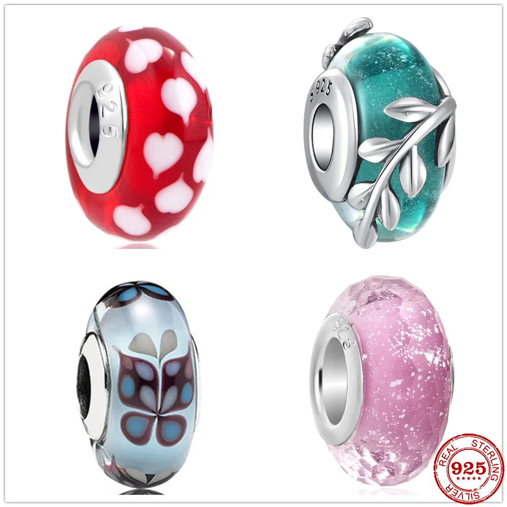 Бусины-шармы из серебра 925 пробы с муранским стеклом |