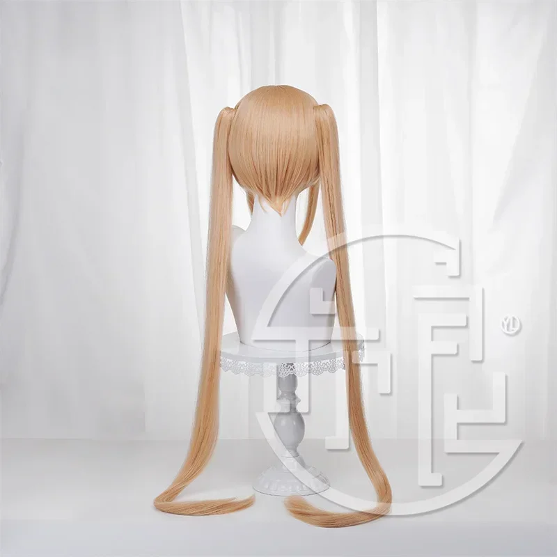 Парик женский для косплея Мари Роуз милый длинный с двойным конским хвостом