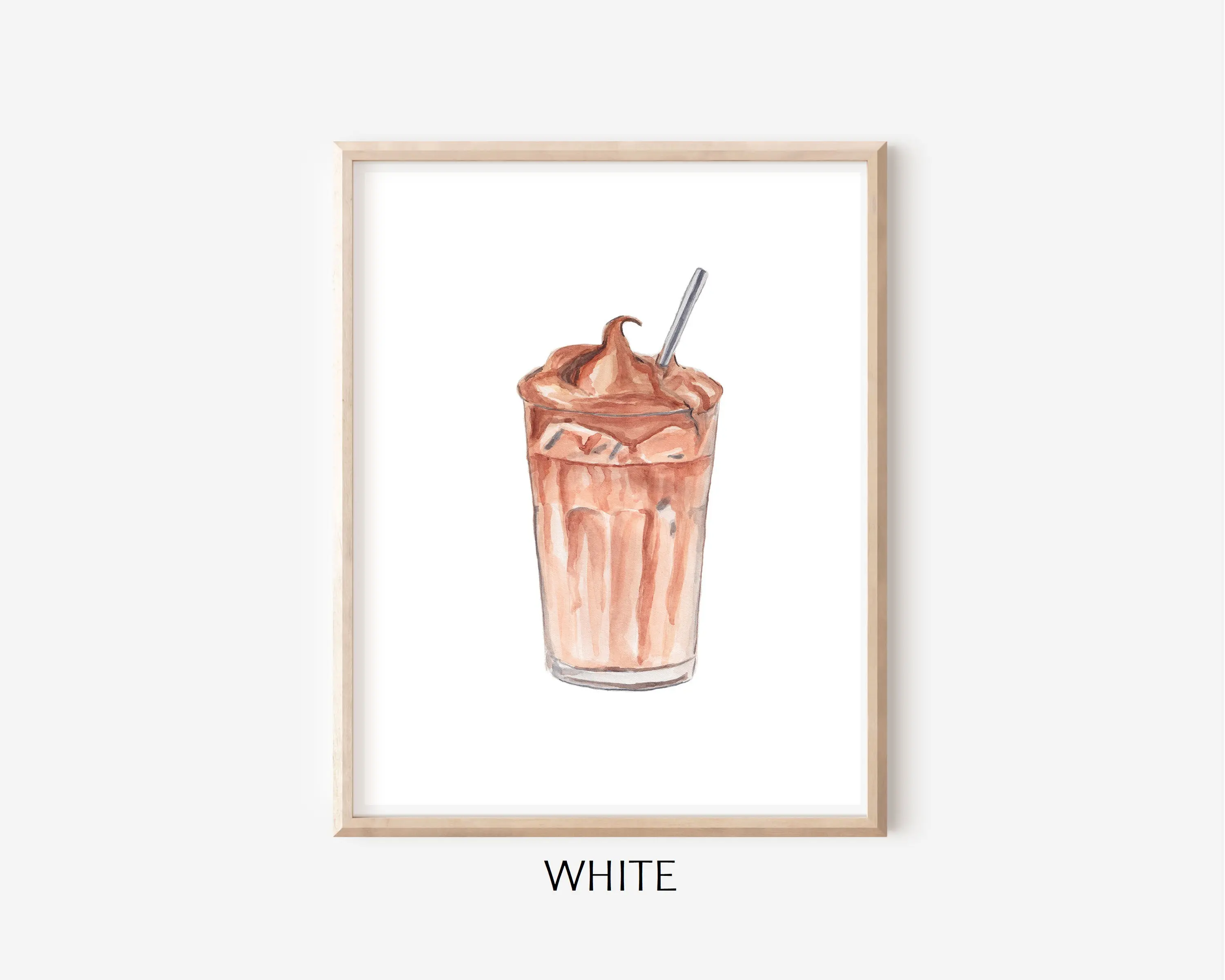 Холодный Кофе пивоваренный Dalgona Розовый Фиолетовый Белый постер печать