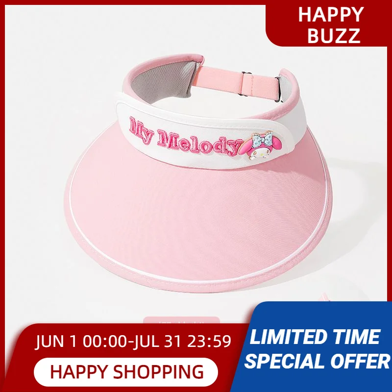

Sanrio Telescopic Strap Cap Kuromi Melody Pochacco Kawaii Summer Outdoors Children Sun Protection Uv Protection Toys Girls Gift