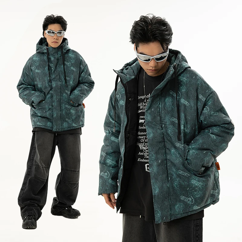 

2024 Winter Jacket Men Casual Loose Thicken Fleece Warm Mens Parkas Hoodie Men Jacket Coats Parka jaqueta de inverno masculina