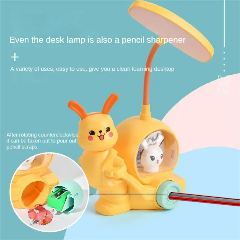 

Reading Light Usb Recharge With Pencil Sharpener Function Special Gift Touch Dimmable Lighting Supplies Cute Cartoon Desk Lamp