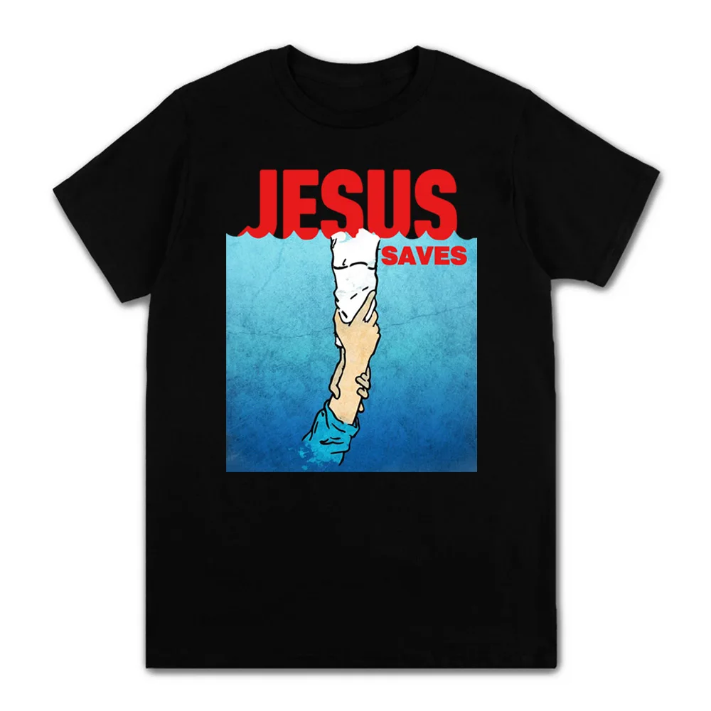 

2022 New Design Men Christian Graphic Print Tees Jesus Save God Religion Prayer 100% Cotton Unisex T Shirts Streetwear