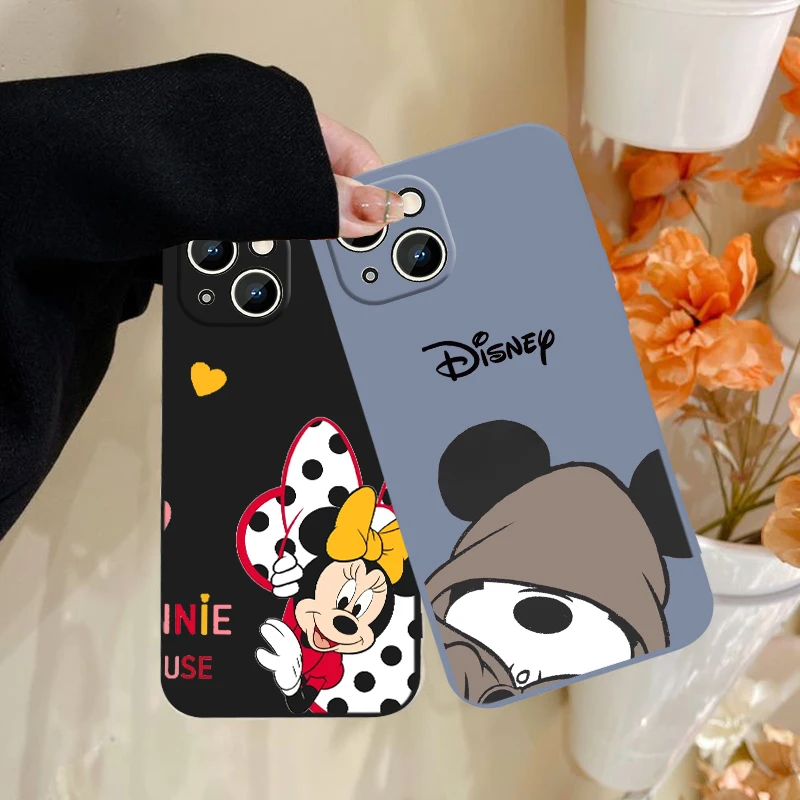 

Misney Minnie Phone Case For iPhone 6 6S 7 8 plus X XR XS 11 12 13 14 pro MAX 12 13 mini Liquid Rope Funda Cover Soft Back Capa