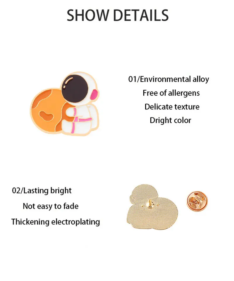 Эмалированная булавка Explore The Planet на заказ металлические броши космонавта значок