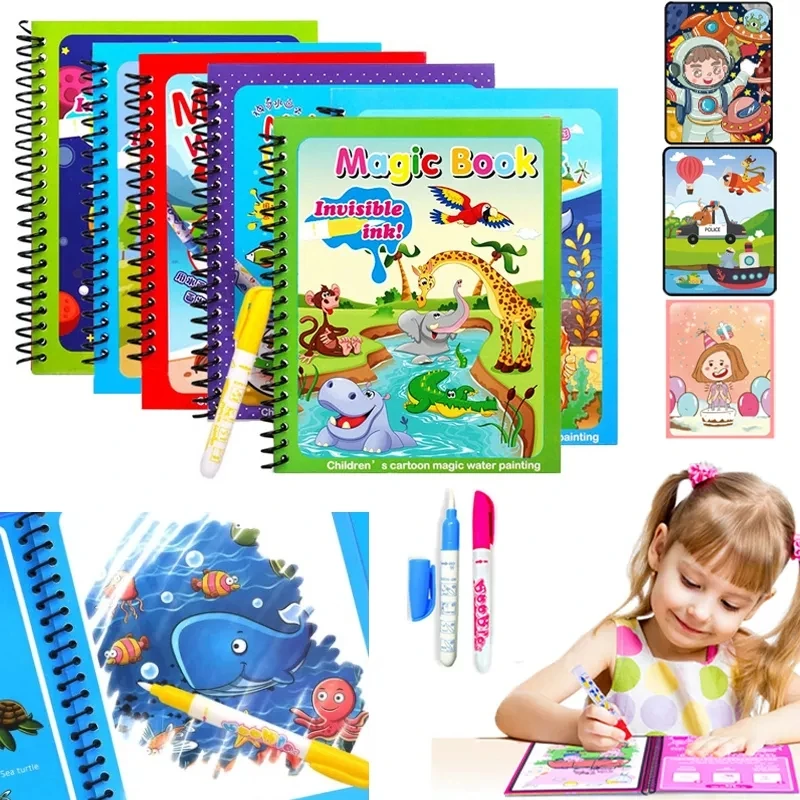

Disney Aisha Magic Book Water Painting Montessori Toys Reusable Coloring Book Magic Water Book Sensory Early Education Kids Toys
