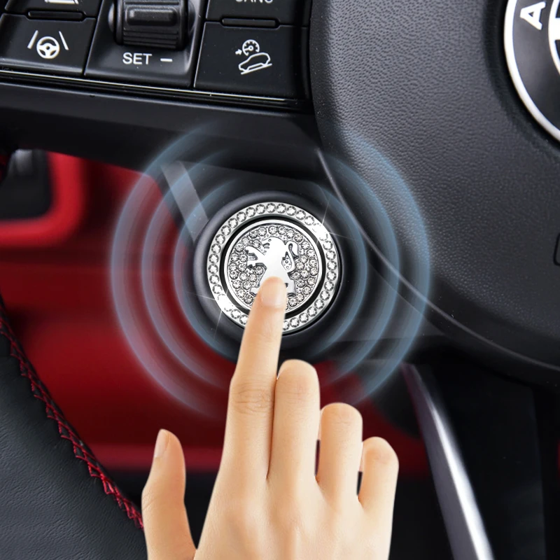 

Car Engine START Button Replace Cover STOP Switch Accessories Diamond Tool Decor For Peugeot 308 408 508 RCZ 208 3008 2008 206