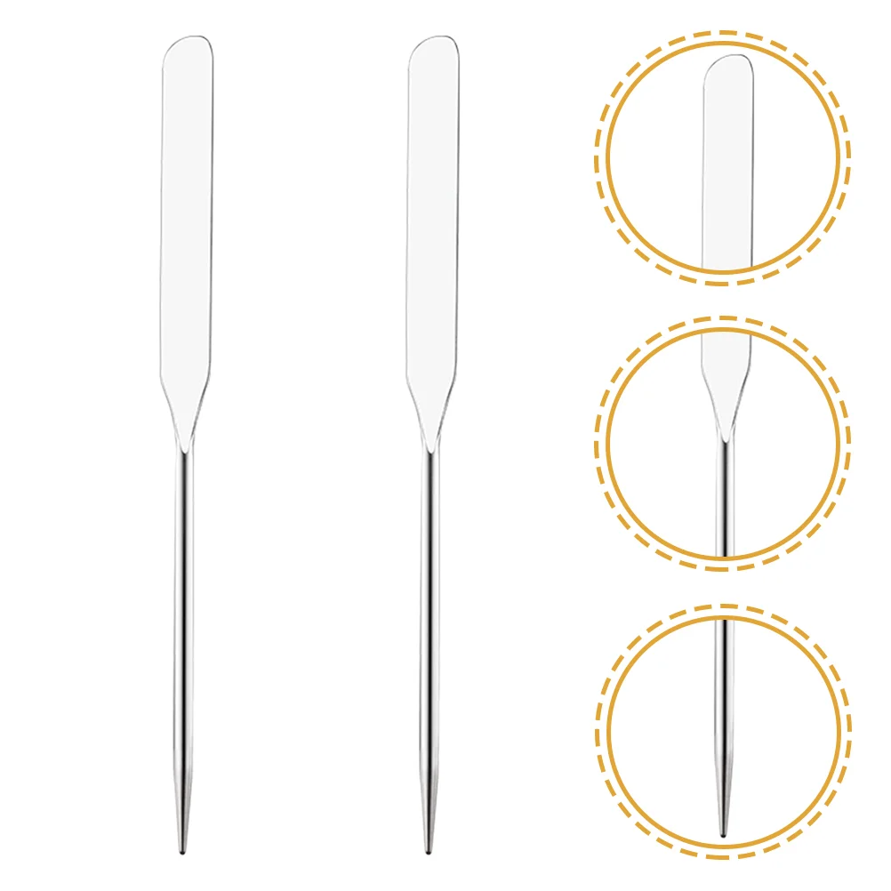 

2 Pcs Manicure Tools Nail Stirring Rods Stainless Steel Stirrer Mixing Spatula Nail Salon Mixing Spatula