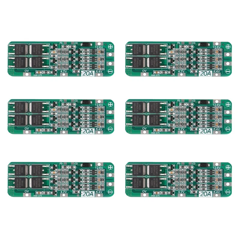 

6Pcs 3S 20A BMS 18650 Li-Ion модуль зарядного устройства литиевой батареи PCB 11,1 V 12V 12,6 V Module