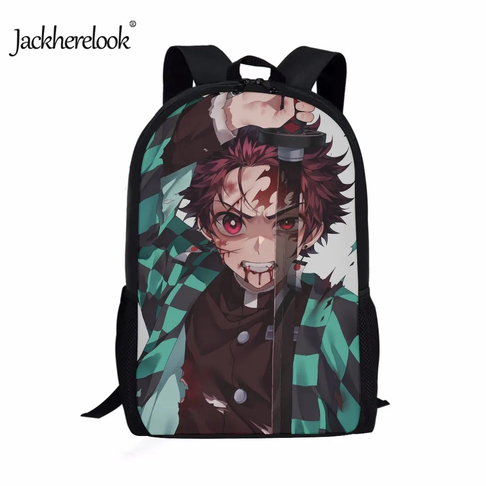 Школьный ранец Jackherelook для девочек и мальчиков, прочный вместительный рюкзак с японским аниме принтом рассекающего демонов, детский портфел...