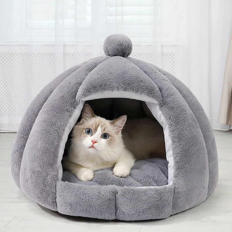 

Лежанка для кошек для домашних кошек, Лежанка для кошек с отверстиями и съемной моющейся подушкой, мягкая плюшевая Высококачественная хлопковая недеформируемая подушка