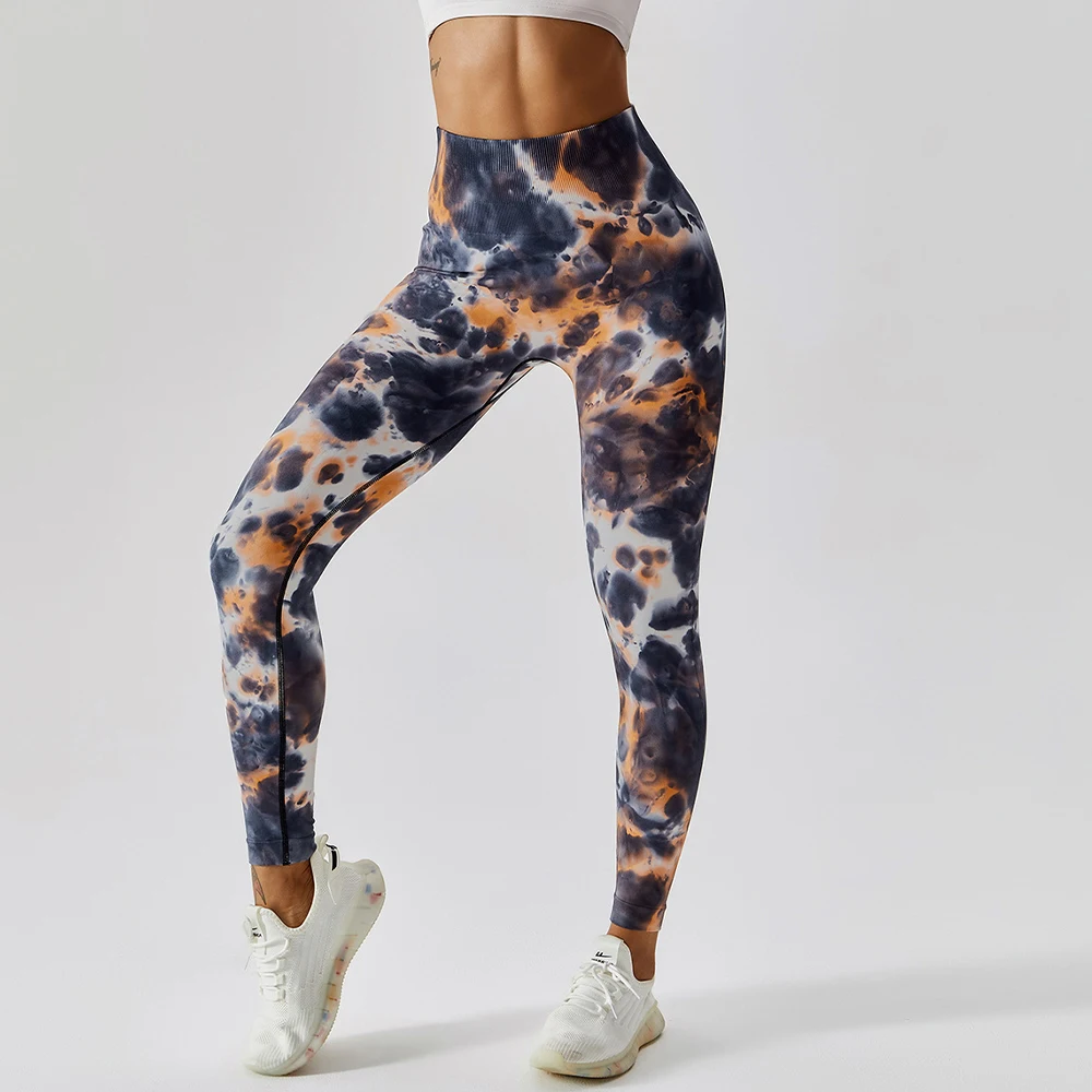 Yoga Leggings Women 2023 New Seamless Sport Pants Tie Dyed High Waist Leggings Tight Running Pants Hip Lifting Gym Fitness Pants