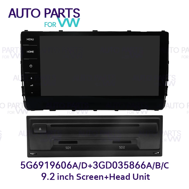 

OEM 9.2 inch Full Touch Multimedia Screen Carplay Display 5G6 919 606A 3GD035866A For VW Golf MK7 7.5 R Passat B8 Tiguan MK2