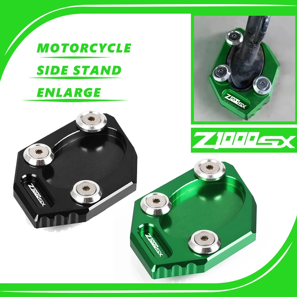 

Side Stand Enlarge For Kawasaki NINJA 400R Z1000 Z1000R Z1000SX ZX6R ZX636 Z800 ZX10R Kickstand Foot Extension Pad Support Plate